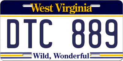 WV license plate DTC889