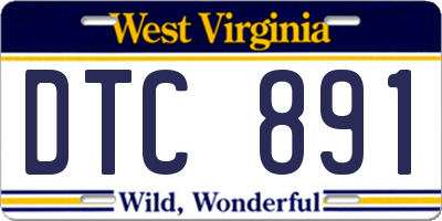 WV license plate DTC891