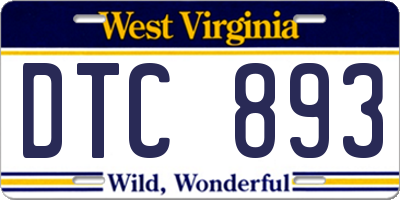 WV license plate DTC893