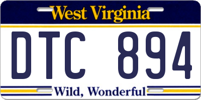 WV license plate DTC894