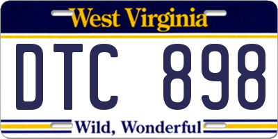 WV license plate DTC898