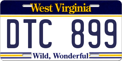 WV license plate DTC899