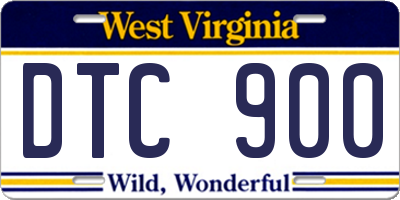 WV license plate DTC900