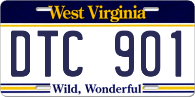 WV license plate DTC901