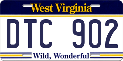 WV license plate DTC902