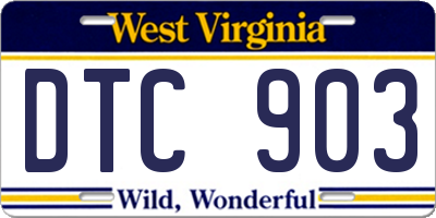 WV license plate DTC903