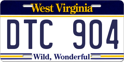 WV license plate DTC904