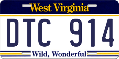 WV license plate DTC914
