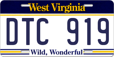 WV license plate DTC919