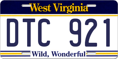 WV license plate DTC921