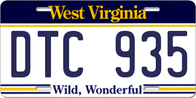 WV license plate DTC935