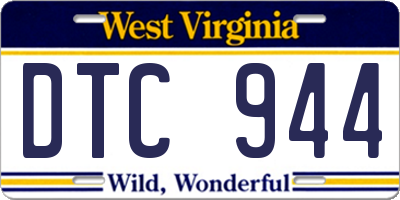 WV license plate DTC944
