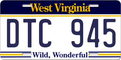 WV license plate DTC945
