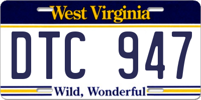 WV license plate DTC947