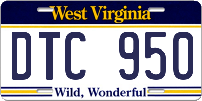 WV license plate DTC950