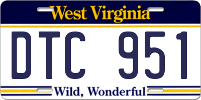 WV license plate DTC951