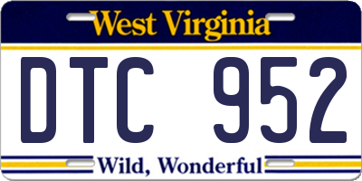 WV license plate DTC952