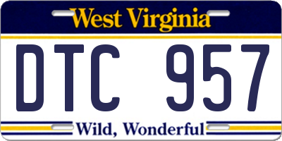 WV license plate DTC957