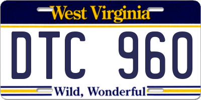WV license plate DTC960
