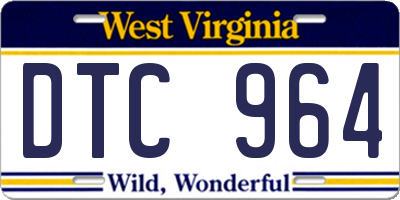 WV license plate DTC964