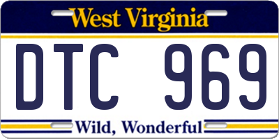 WV license plate DTC969