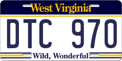 WV license plate DTC970