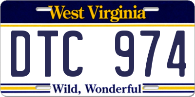 WV license plate DTC974