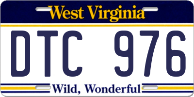 WV license plate DTC976
