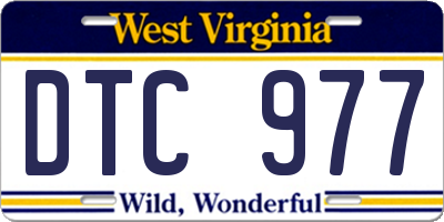 WV license plate DTC977