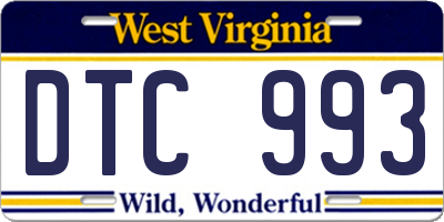 WV license plate DTC993