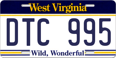 WV license plate DTC995