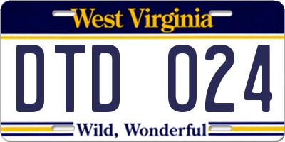 WV license plate DTD024