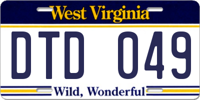 WV license plate DTD049