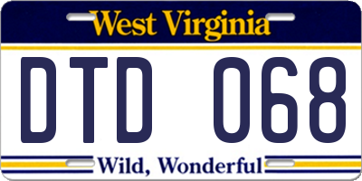 WV license plate DTD068