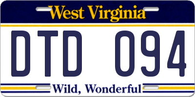 WV license plate DTD094