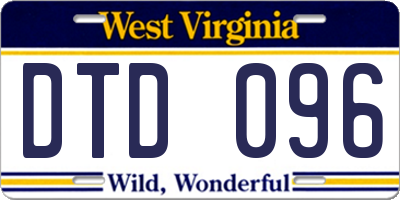 WV license plate DTD096