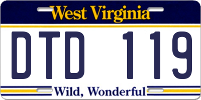 WV license plate DTD119
