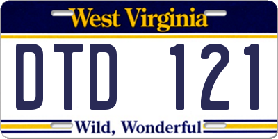 WV license plate DTD121