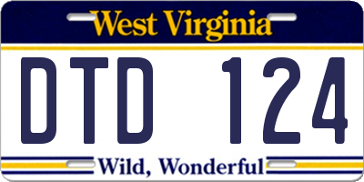 WV license plate DTD124