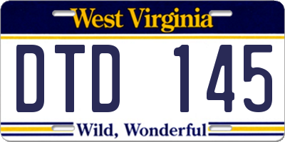 WV license plate DTD145