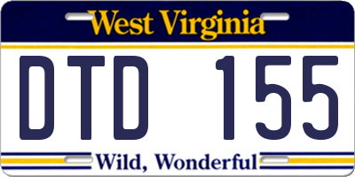 WV license plate DTD155