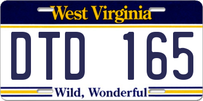 WV license plate DTD165