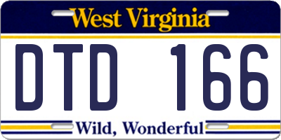 WV license plate DTD166