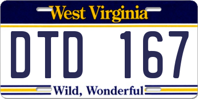 WV license plate DTD167