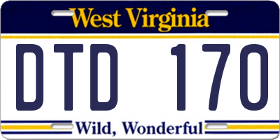 WV license plate DTD170