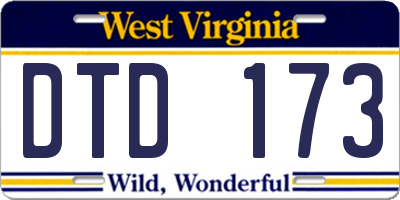 WV license plate DTD173
