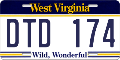 WV license plate DTD174