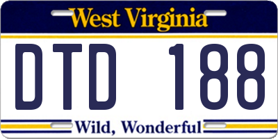 WV license plate DTD188