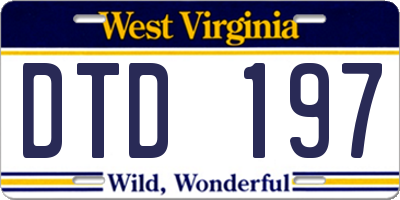 WV license plate DTD197