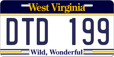 WV license plate DTD199
